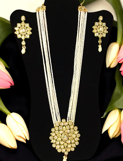 Meenakari Pendant Long Necklace Set