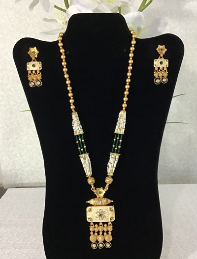 Rajwadi Meenakari Long Necklace Set