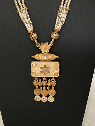 Rajwadi Meenakari Long Necklace Set