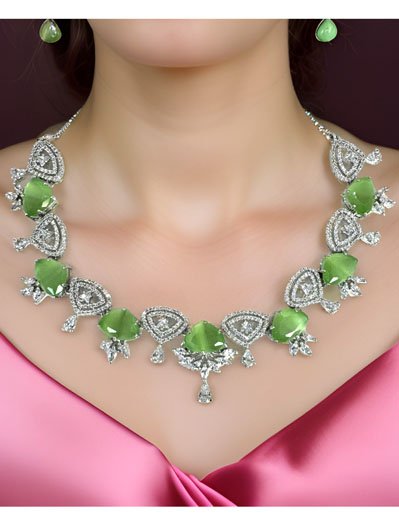 Exclusive design AD/CZ partywear necklace set