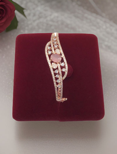 Rosegold statement AD/CZ openable kada bracelets