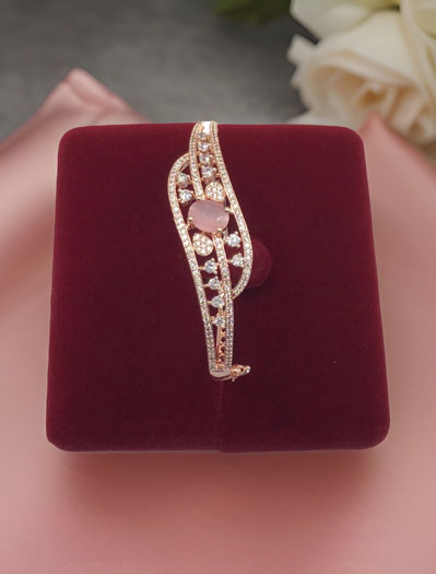 Rosegold statement AD/CZ openable kada bracelets