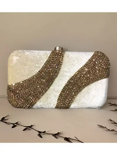 Embroidered Velvet Clutch Purse