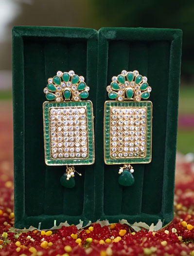 Traditional Choker Style CZ Earrings Set