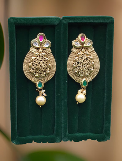 Traditional Style Paan Shaped Earrings