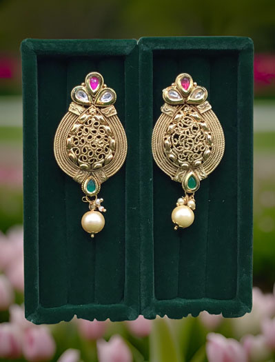 Traditional Style Paan Shaped Earrings