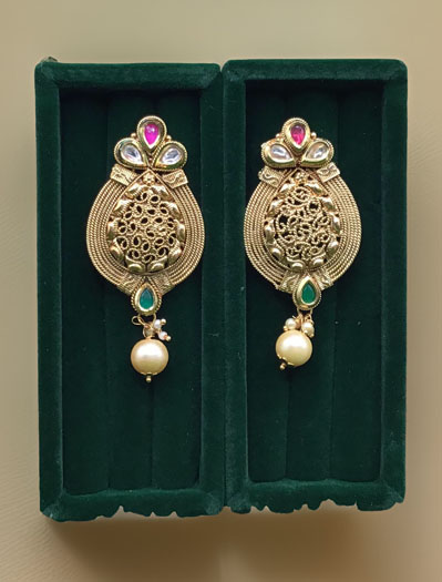 Traditional Style Paan Shaped Earrings