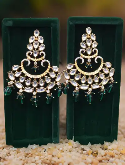 Fancy Party Wear Premium Quality Kundan Earrings