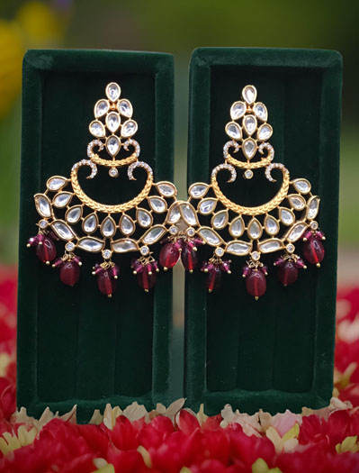 Fancy Party Wear Premium Quality Kundan Earrings