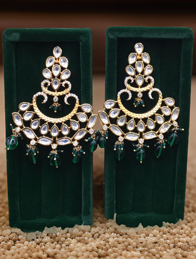 Fancy Party Wear Premium Quality Kundan Earrings