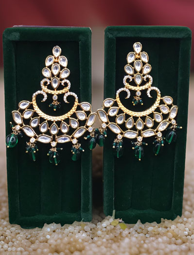 Fancy Party Wear Premium Quality Kundan Earrings