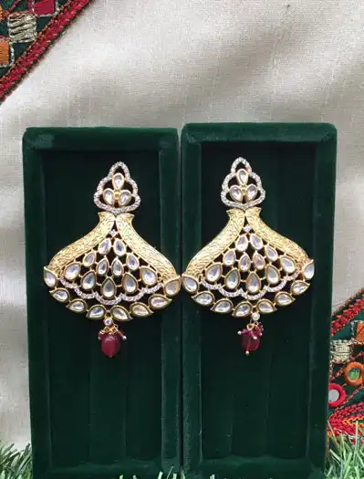 Handcrafted Meenakari Polki Kundan Earrings