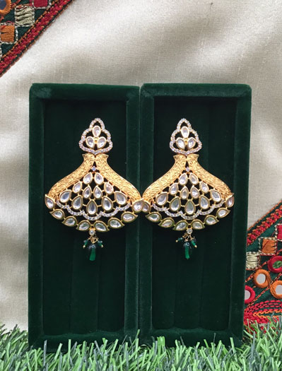 Handcrafted Meenakari Polki Kundan Earrings