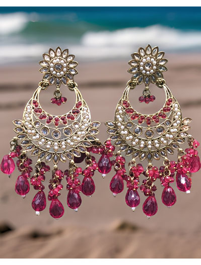 Beautiful Designer Mehendi Polish Earrings Set