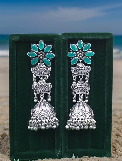 Traditional Antique Style Oxidised Earrings