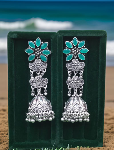 Traditional Antique Style Oxidised Earrings