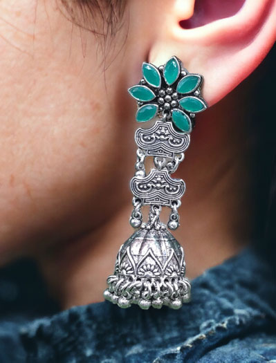 Traditional Antique Style Oxidised Earrings