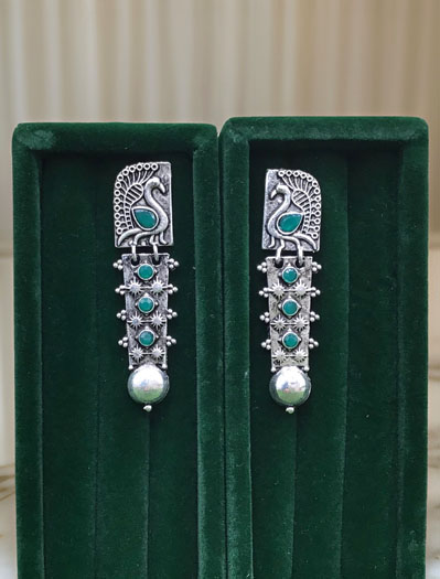 Indian Tribal Bohemian Style Silver Stud Earrings