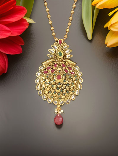 Antique Rajwadi Style Pendant Set