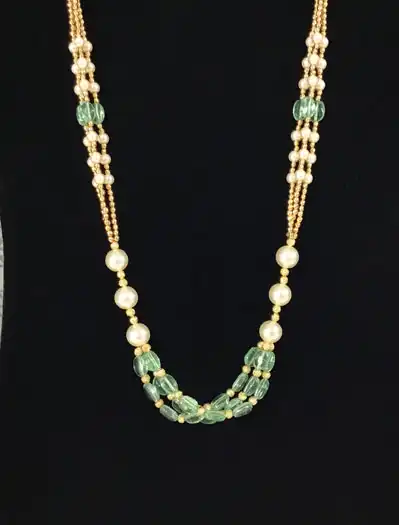 Mint Green Pearls Fashionable Mala Set