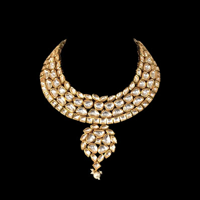 Gold Plated Premium Quality Kundan Choker Set