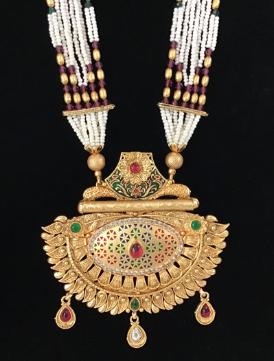 Traditional Rajwadi Meenakari Long Necklace Set