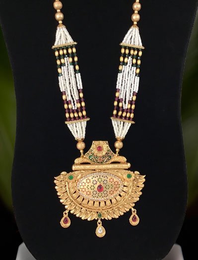 Traditional Rajwadi Meenakari Long Necklace Set