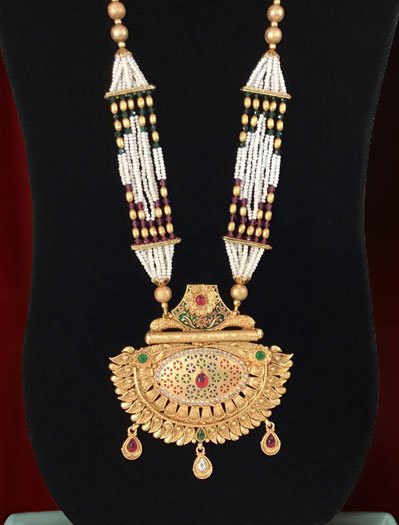 Traditional Rajwadi Meenakari Long Necklace Set