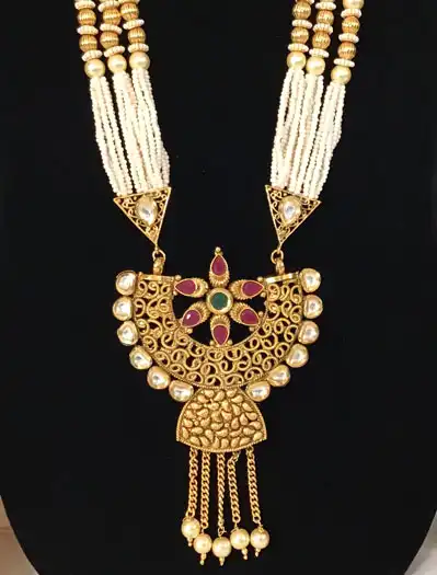 Half circle Antique Rajwadi Long Necklace Set