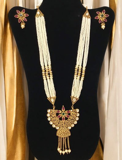 Half circle Antique Rajwadi Long Necklace Set