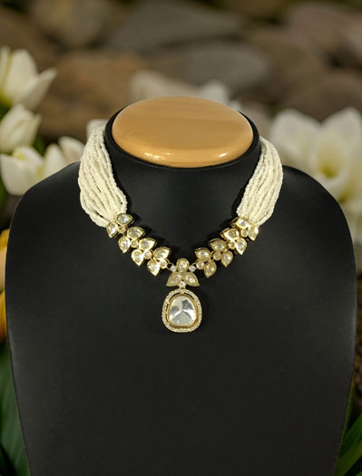 Polki Diamond Elegant Necklace Set