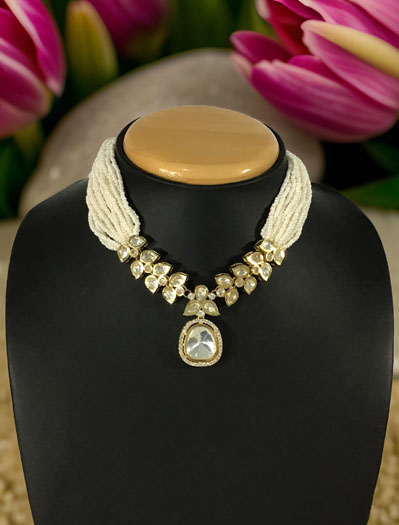 Polki Diamond Elegant Necklace Set