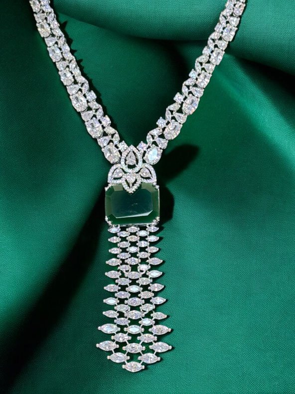 Bollywood Inspired Long AD CZ necklace