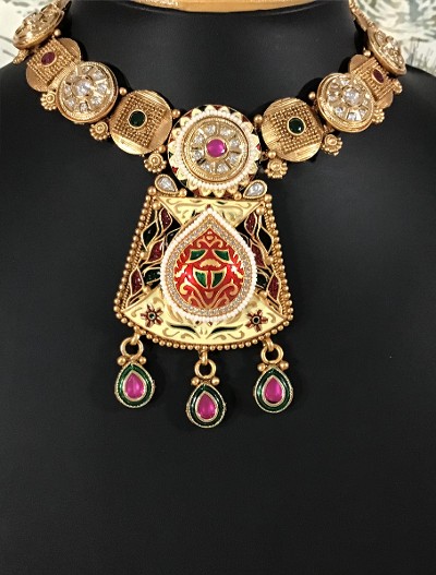 Exclusive Designer Rajwadi Meenakari Choker set