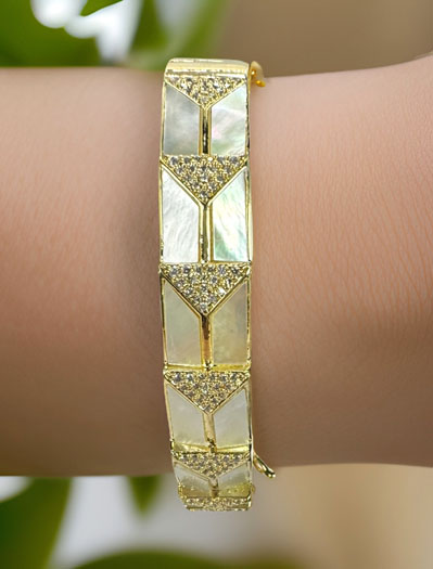 Designer MOP CZ bracelet