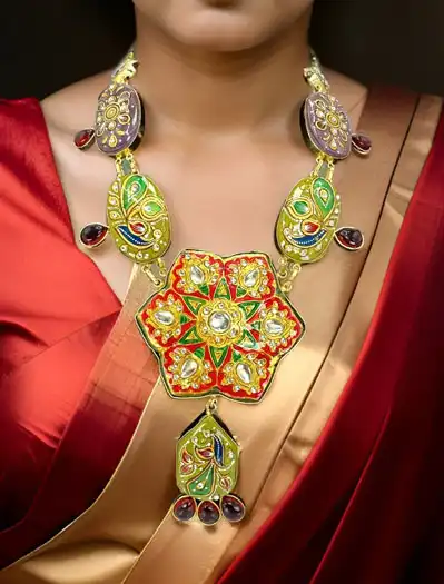 Jaipuri Meenakari Handpainted Necklace Set