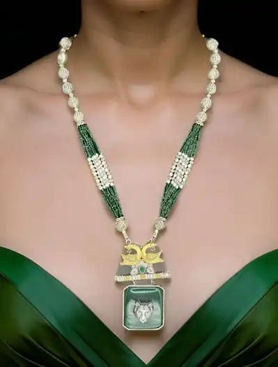 Sabyasachi Inspired German Silver Fusion Necklace Set