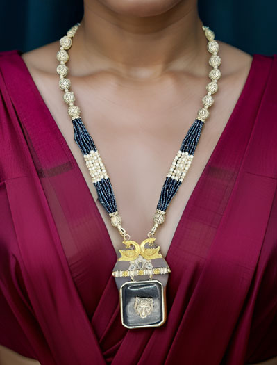 Sabyasachi Inspired German Silver Fusion Necklace Set