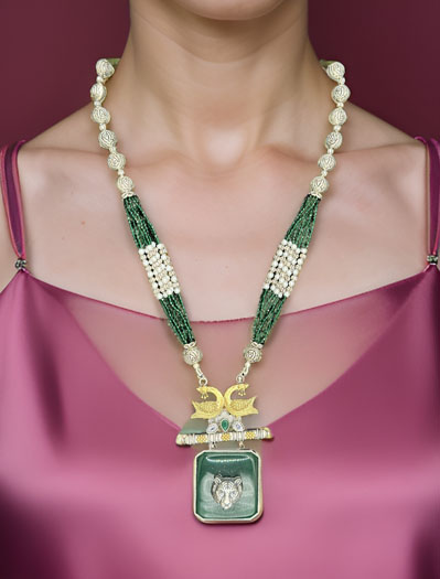 Sabyasachi Inspired German Silver Fusion Necklace Set