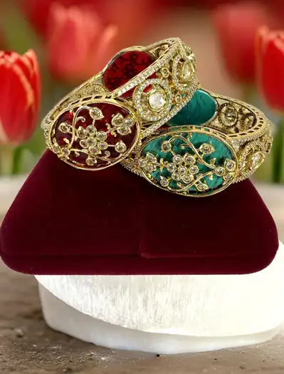 Amrapali Inspired Kundan CZ Bracelet Kada