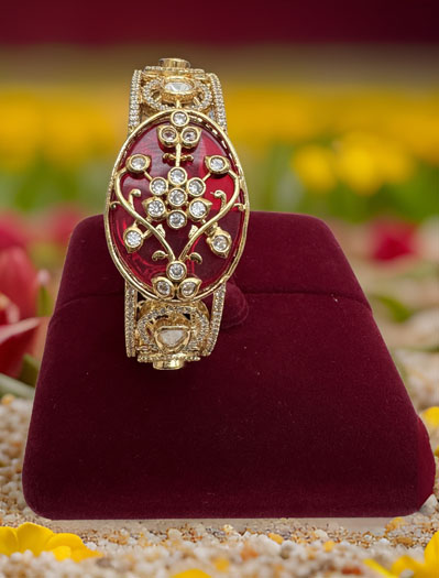 Amrapali Inspired Kundan CZ Bracelet Kada