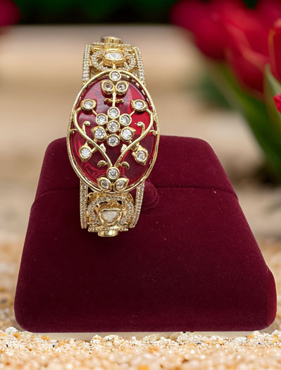 Amrapali Inspired Kundan CZ Bracelet Kada