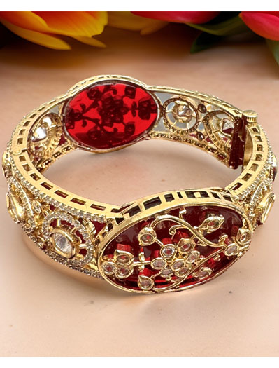 Amrapali Inspired Kundan CZ Bracelet Kada