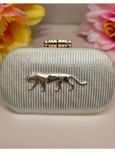 Sabyasachi Inspired Silver and Golden Clutch Bag