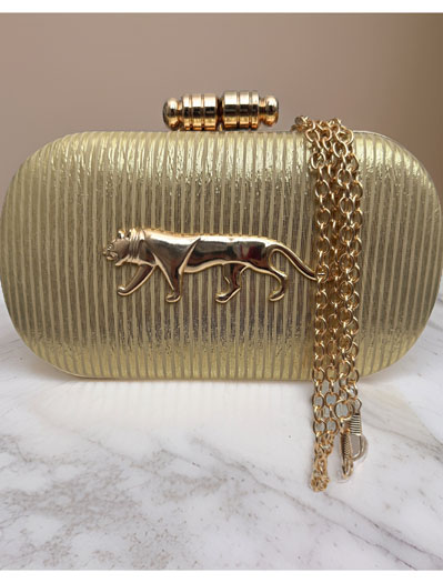 Sabyasachi Inspired Silver and Golden Clutch Bag