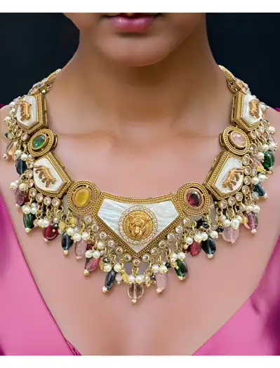 Sabyasachi Inspired Mother of Pearls Necklace Set