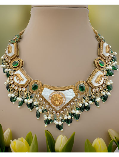 Sabyasachi Inspired Mother of Pearls Necklace Set