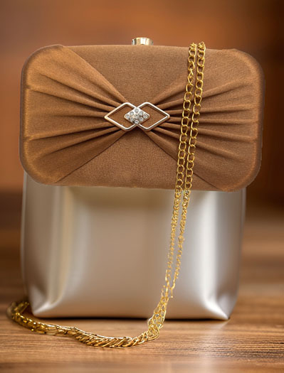 Satin Hardshell Evening Clutch Bag