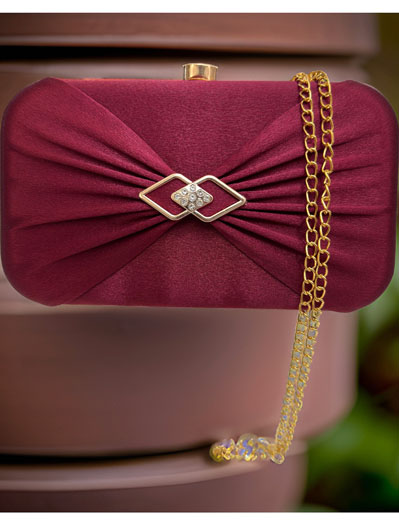 Satin Hardshell Evening Clutch Bag