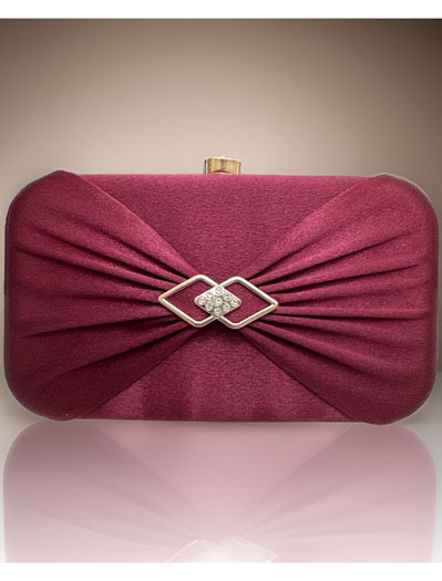 Satin Hardshell Evening Clutch Bag